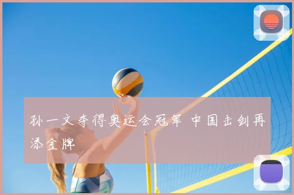 孙一文夺得奥运会冠军 中国击剑再添金牌